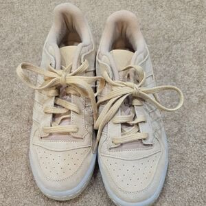 Adidas Light Tan Suede Lace-Up Sneakers